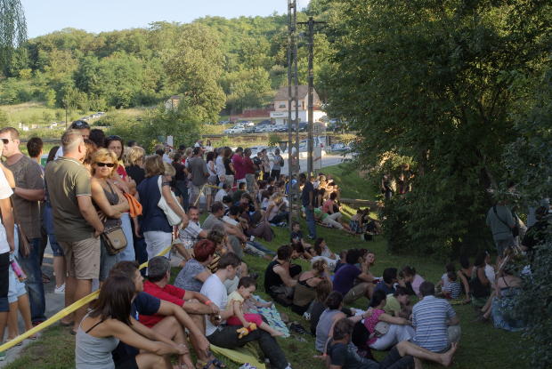 Crowd gathered at TJS outdoor concert